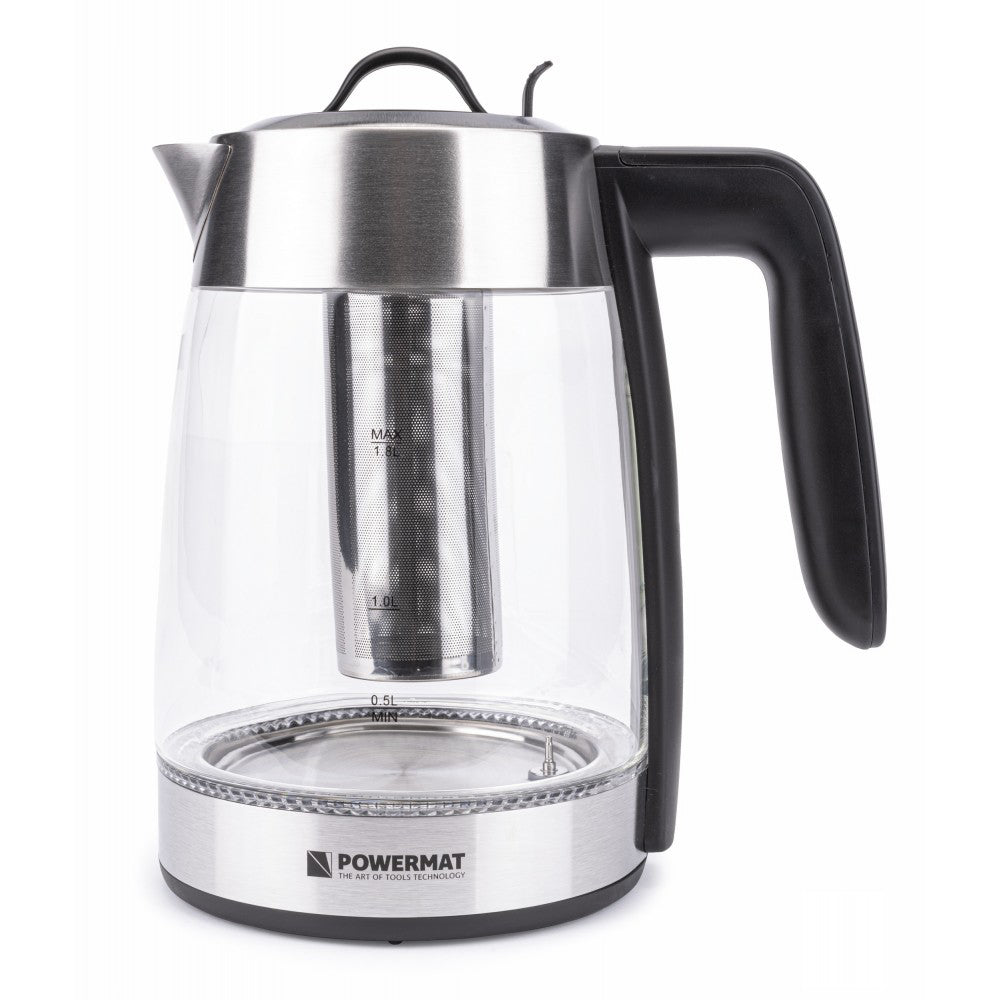 Ceainic cu infuzor din sticla 2200W, Powermat PM-ECB-18-GRGBT