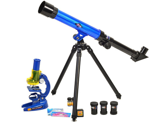 Set telescop si microscop pentru copii 8 accesorii, Malplay 101667