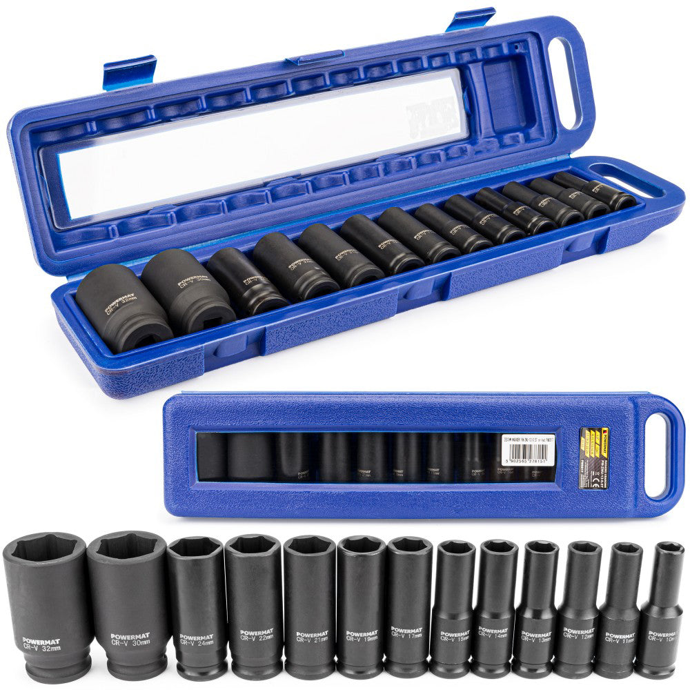 Set 13 socluri de impact 10-32mm 1/2", Powermat PM-ZNU-13-0.5T