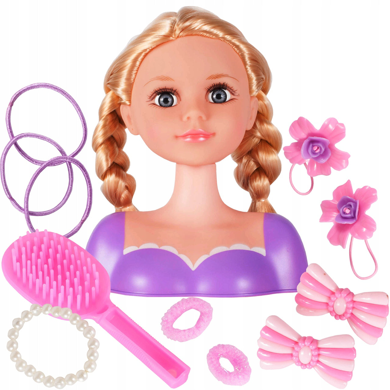 Cap de papusa pentru stilizat + accesorii, Malplay 107576