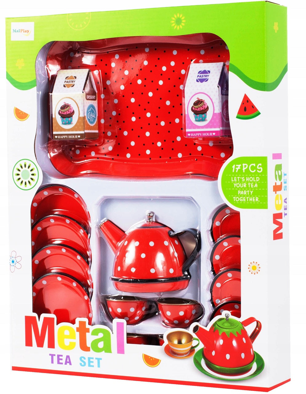 Set de ceai cu accesorii metalice, Malplay 107877