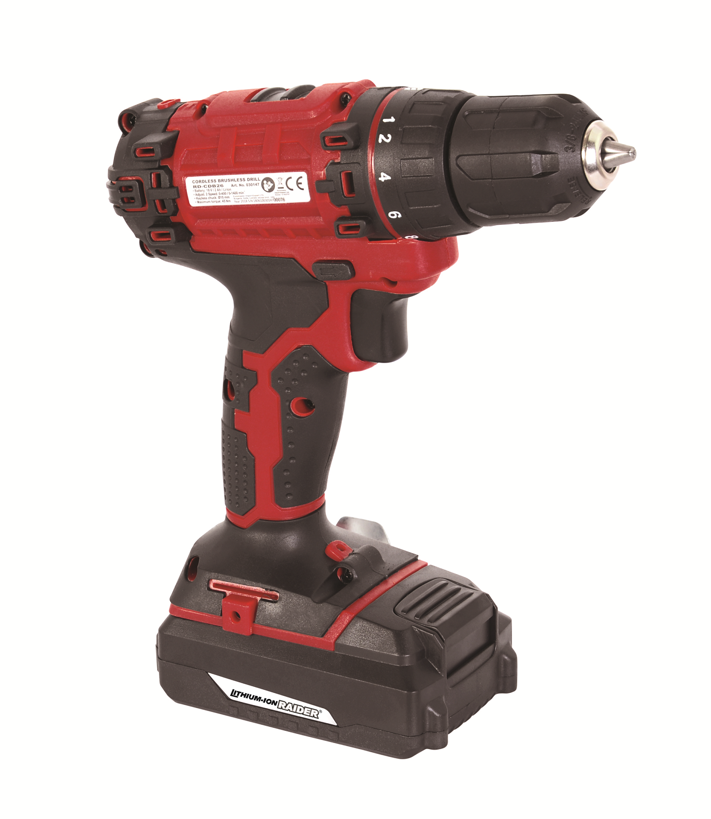 Bormasina cu acumulator Li-ion 18V, 2x2Ah 45Nm RD-CDB26, Raider 030147
