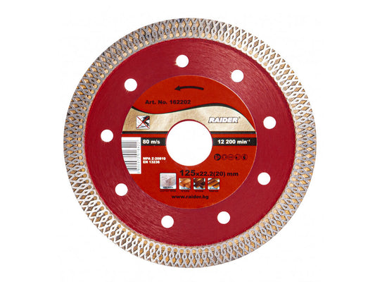 Disc diamantat TURBO super-subtire 125x22.2mm RD-DD22, Raider 162202