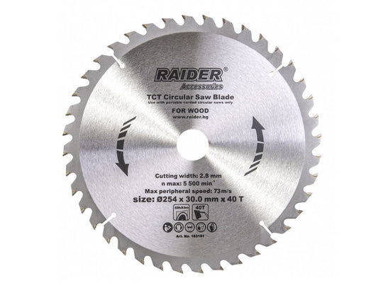 Disc pentru fierastrau circular 254х40Тх30mm, Raider 163151