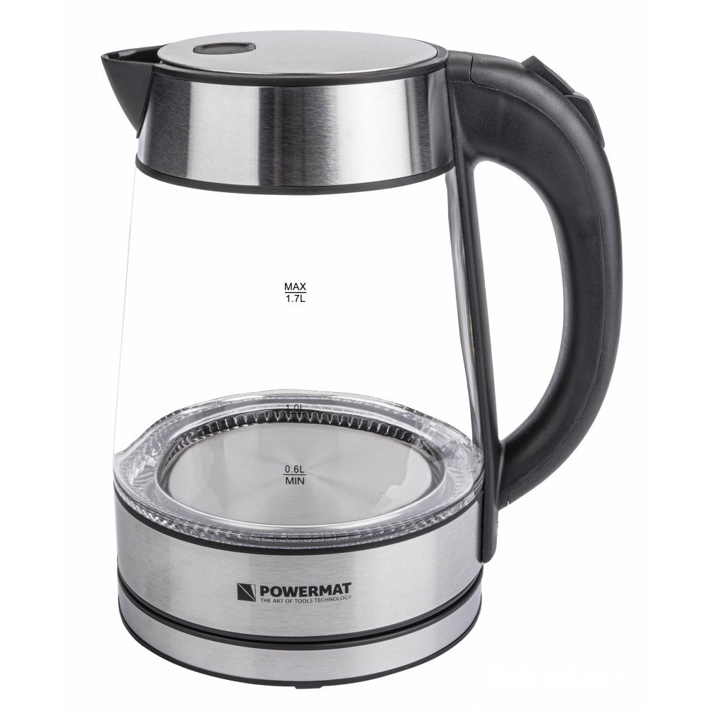 Fierbator electric din sticla cu LED 2200W, Powermat PM-ECB-17-GB