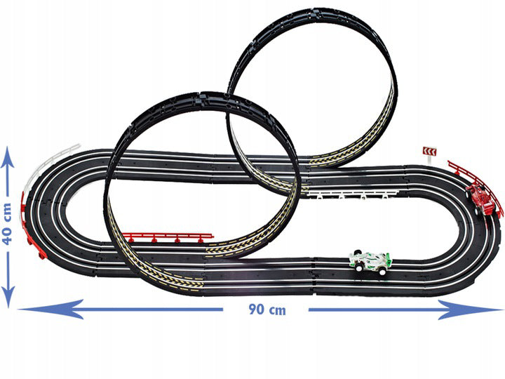 Joc pista de curse 388cm + 2 masinute, Malplay 106585