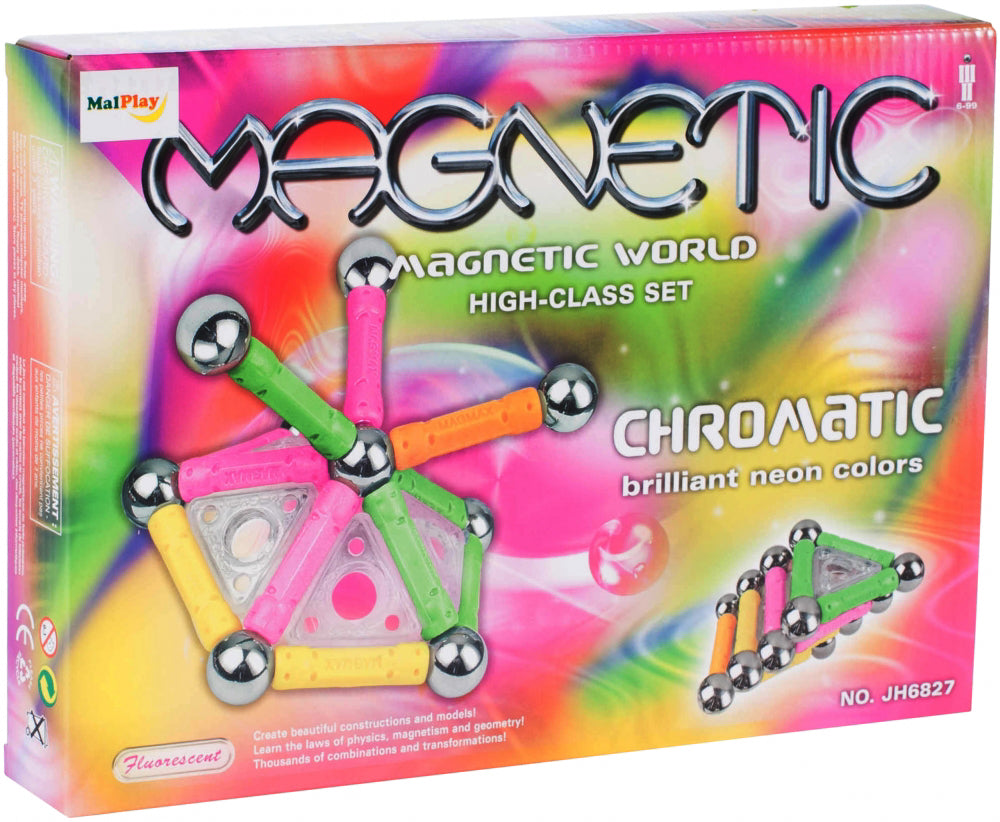 Puzzle magnetic cu 84 piese colorate, Malplay 101529