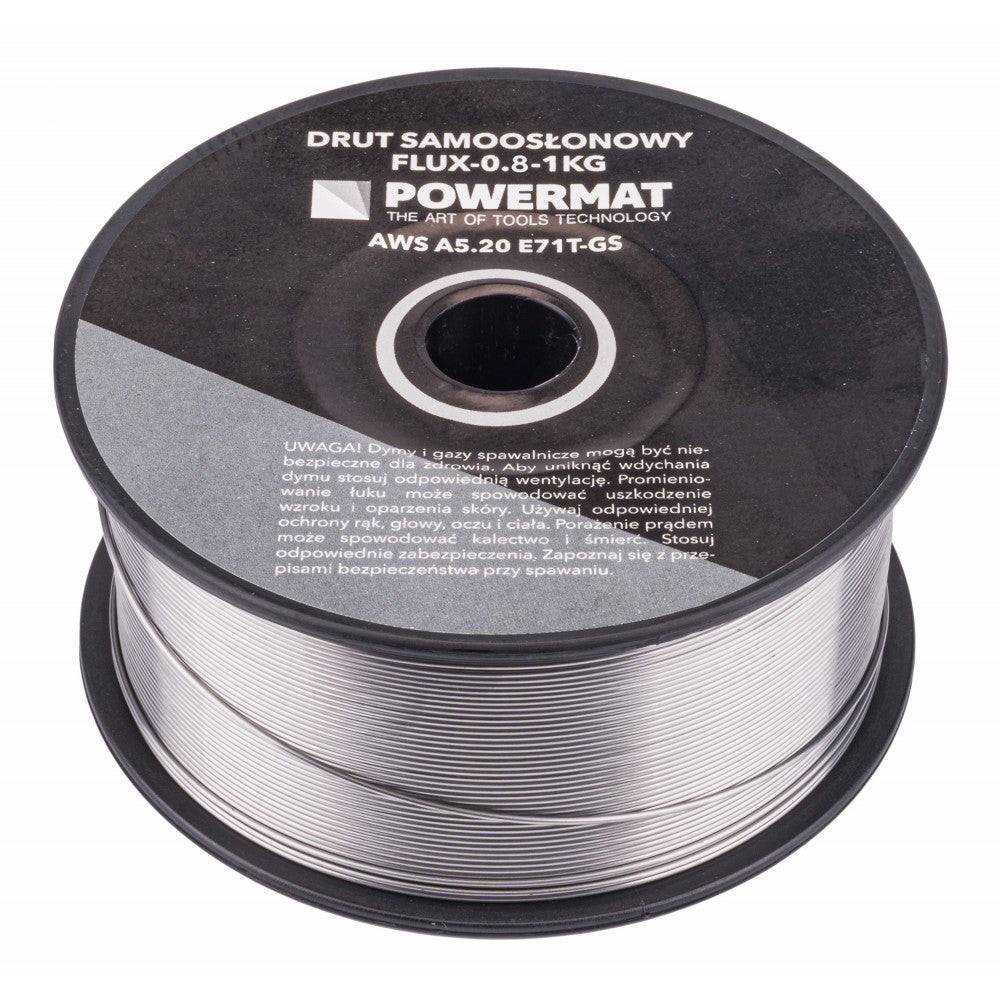 Sârmă de sudură cu carcasă (auto-ecranare) 0,8mm 1kg, Powermat PM0911