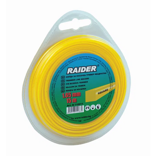 Fir pentru motocoasa cu profil patrat 1.65mm  x 15m, Raider 110280