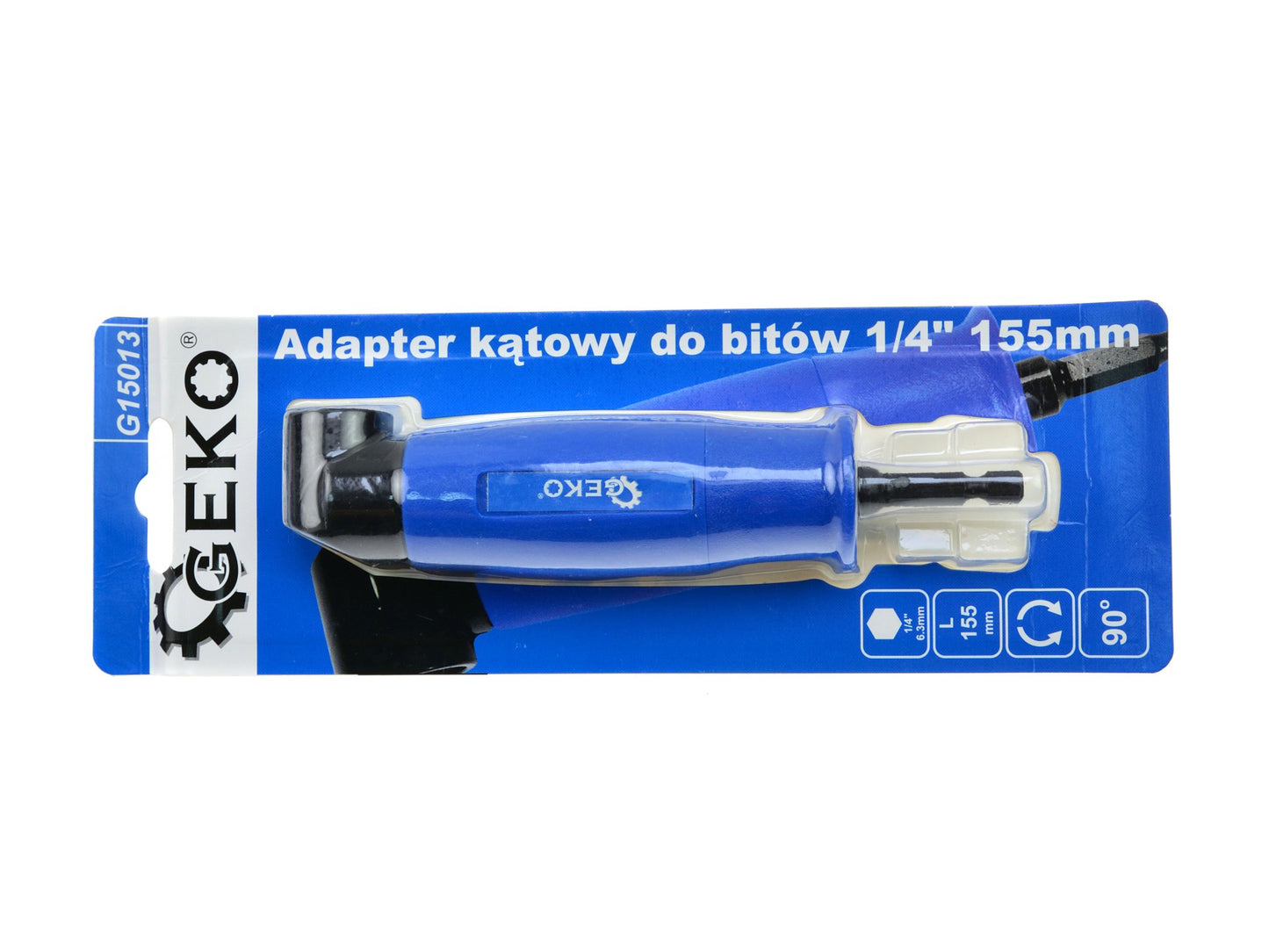 Adaptor unghiular pentru biti 1/4" 155mm, GEKO G15013