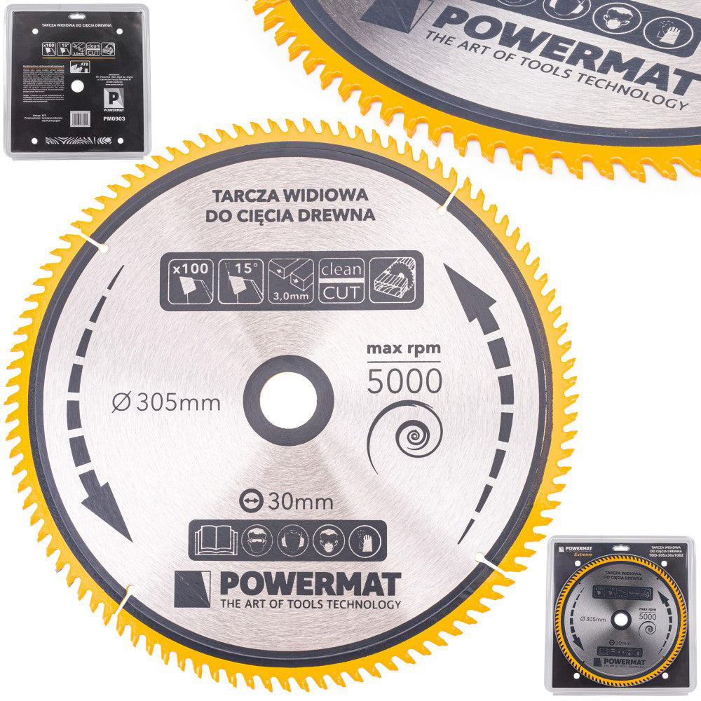 Disc pentru fierastrau circular TDD-305x30mm 100 dinti, Powermat PM0903