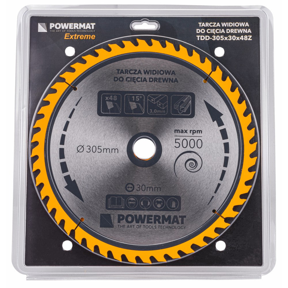 Disc circular pentru lemn TDD-305x30mm 48 dinti, Powermat PM0901