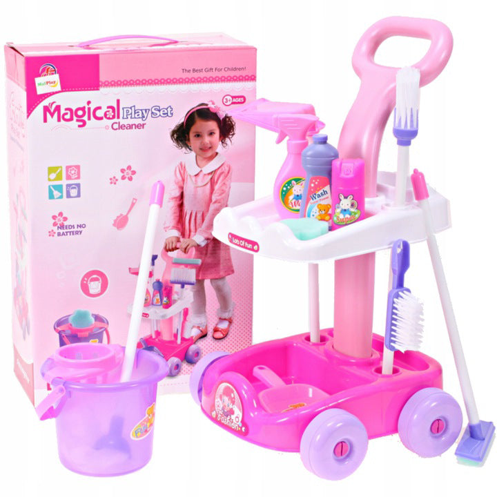 Set de curatare Magical cu carucior, Malplay 103002