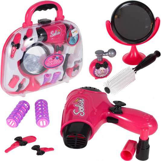 Set de cosmetice cu uscător + valiză, Malplay 105788