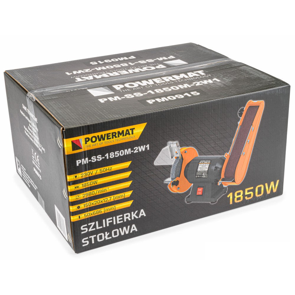 Mașină de șlefuit cu disc si banda 1850W, Powermat PM-SS-1850M-2W1