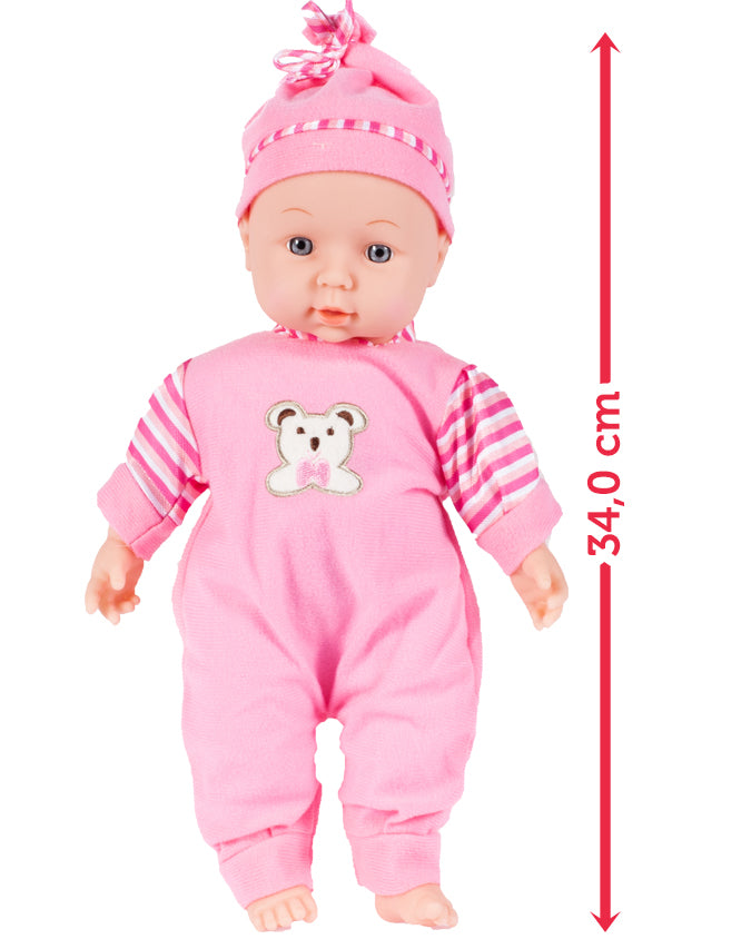 Papusa bebelus cu sunet 34cm, Malplay 101297