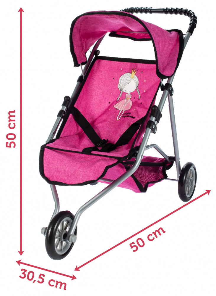 Carucior roz pentru papusi Little Princess, Malplay 102862