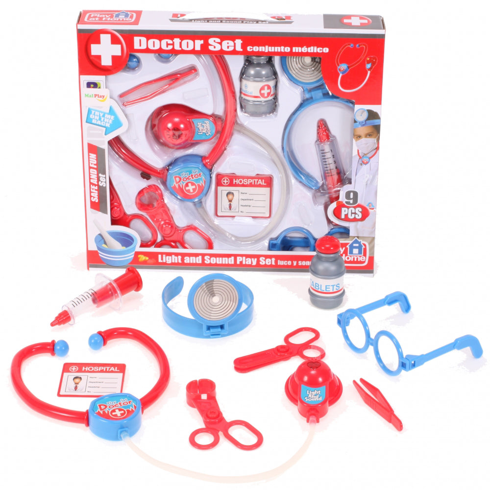 Kit medical din 9 piese cu stetoscop, Malplay 103052