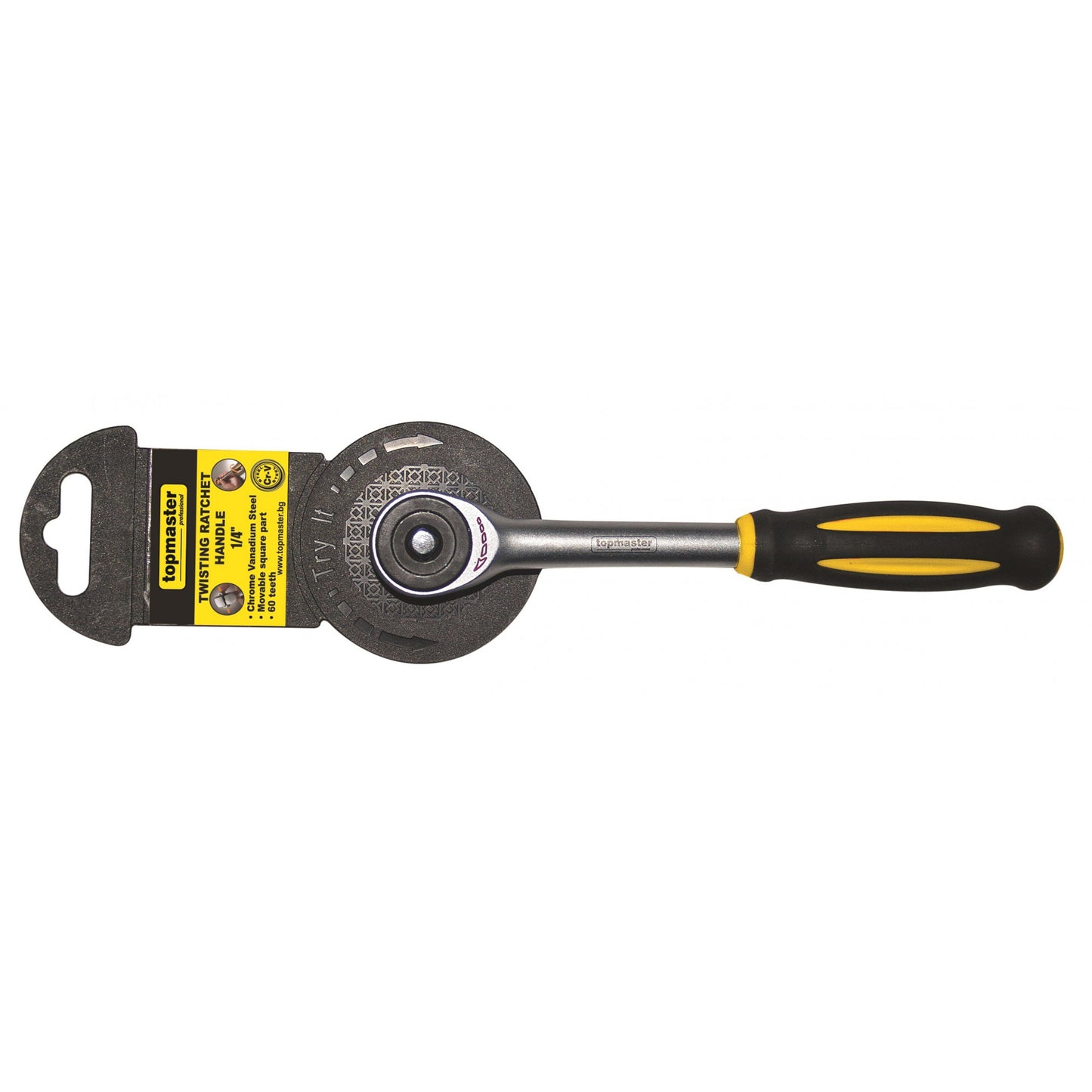 Cheie cu clichet 1/4" cu maner rotativ 60T, Topmaster Pro 336701