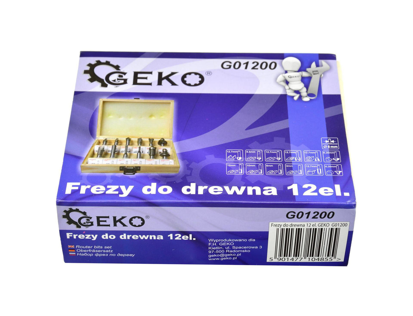 Set 12 freze pentru lemn 8mm, GEKO G01200