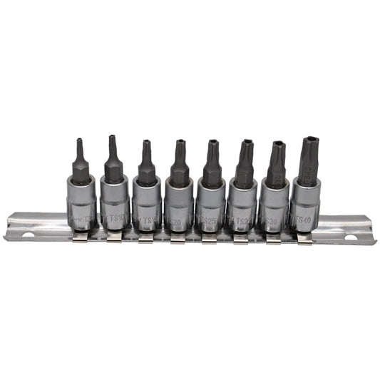 Set 8 biti Torx Penta gaura de siguranta 1/4' TS8-40  , Topmaster, 330149