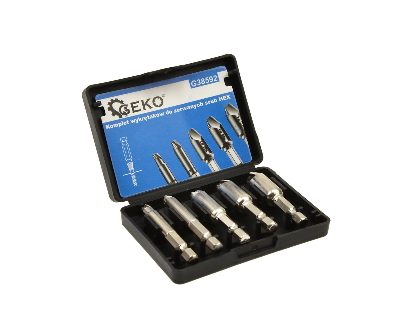 Set de extractoare pentru suruburi rupte, 5 bucati Geko G38592