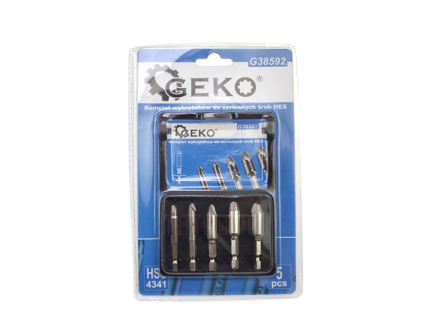 Set de extractoare pentru suruburi rupte, 5 bucati Geko G38592