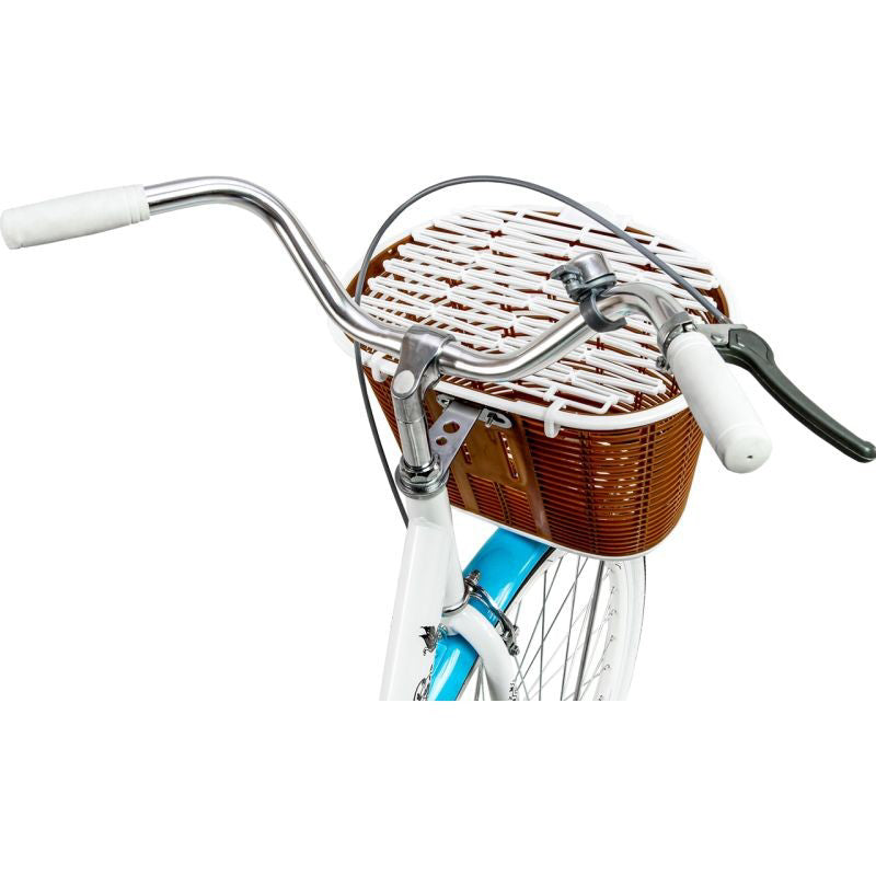Bicicleta dama  BLUE cu cos de cumparaturi si motive florale Maltrack 108873