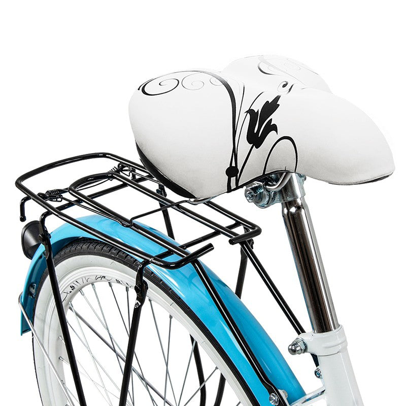 Bicicleta dama  BLUE cu cos de cumparaturi si motive florale Maltrack 108873