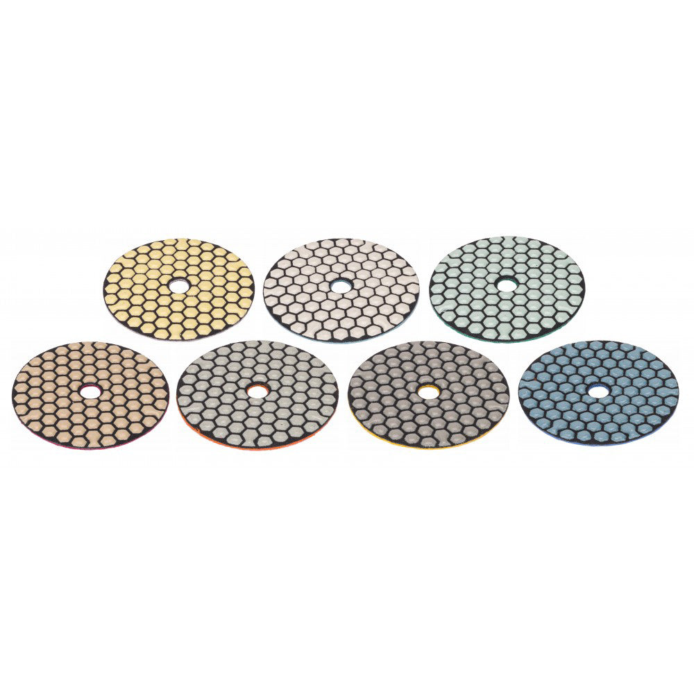 Set 7 discuri diamantate pentru slefuire gresie DRY PM-DPP-100TS, Powermat PM1109