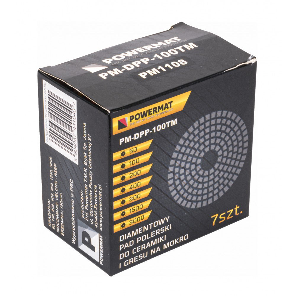 Set 7 discuri diamantate pentru slefuire gresie PM-DPP-100TM MOKRO, Powermat PM1108
