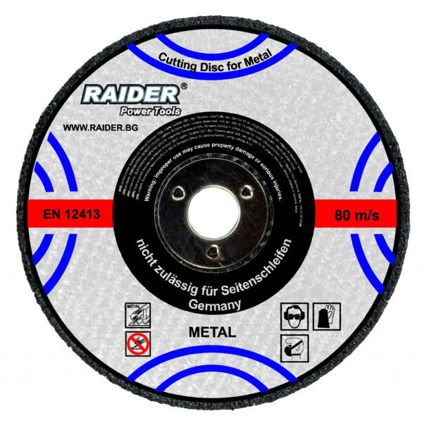 Disc pentru taiat metal 115x1.6x22.2mm, Raider 160106