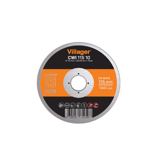 Disc taiere inox CWI11510 115  x 1.0 mm, Villager VL059028