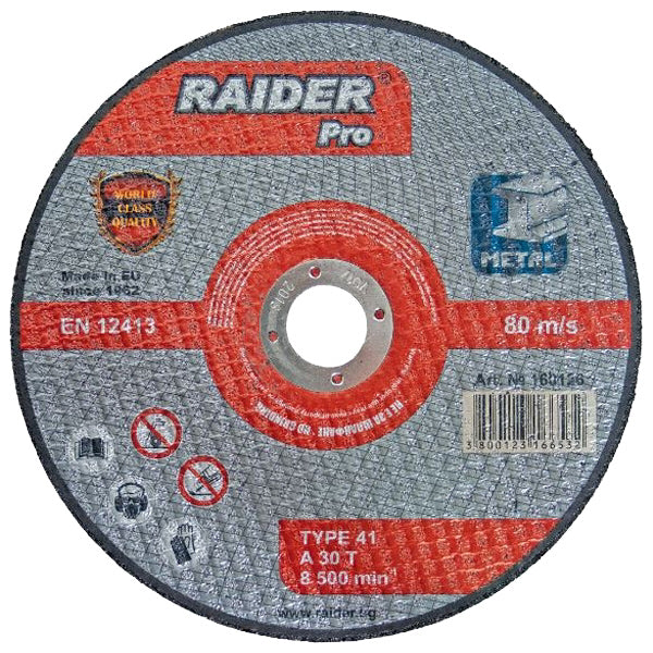 Disc pentru taiat metal 125х2.5х22.2mm, Raider 160124