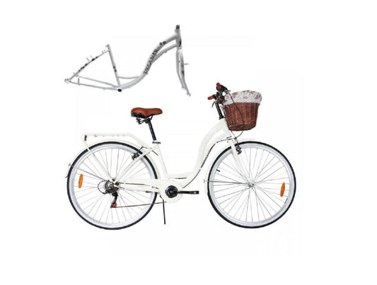 Bicicleta alba de 28" MalTrack DREAMER City cu 6 trepte, 107769