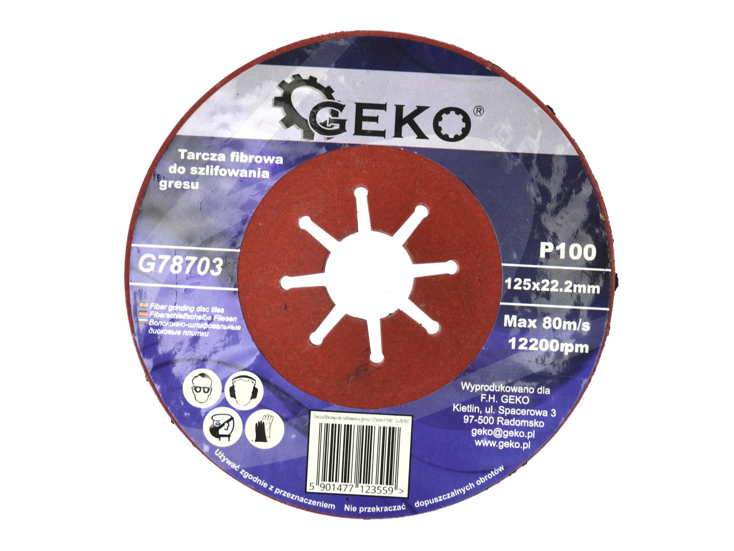 Disc din fibra pentru slefuire 125mm, Geko G78703
