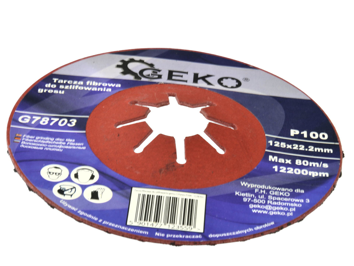 Disc din fibra pentru slefuire 125mm, Geko G78703
