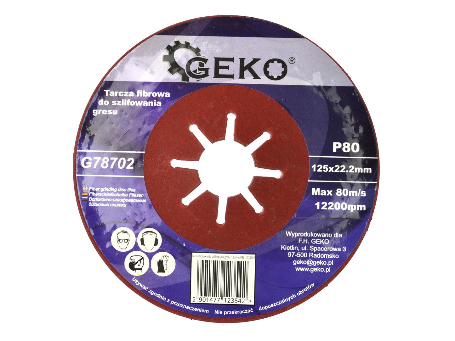 Disc din fibra pentru slefuire 125mm, Geko G78702