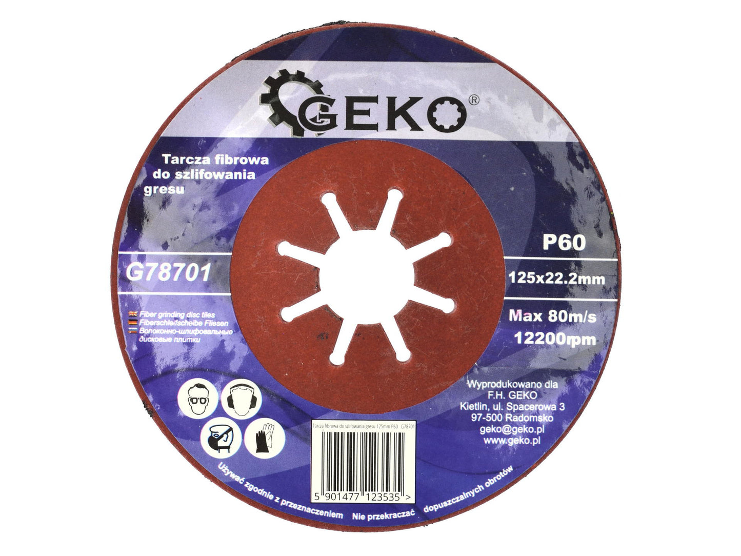 Disc din fibra pentru slefuire 125mm, Geko G78701