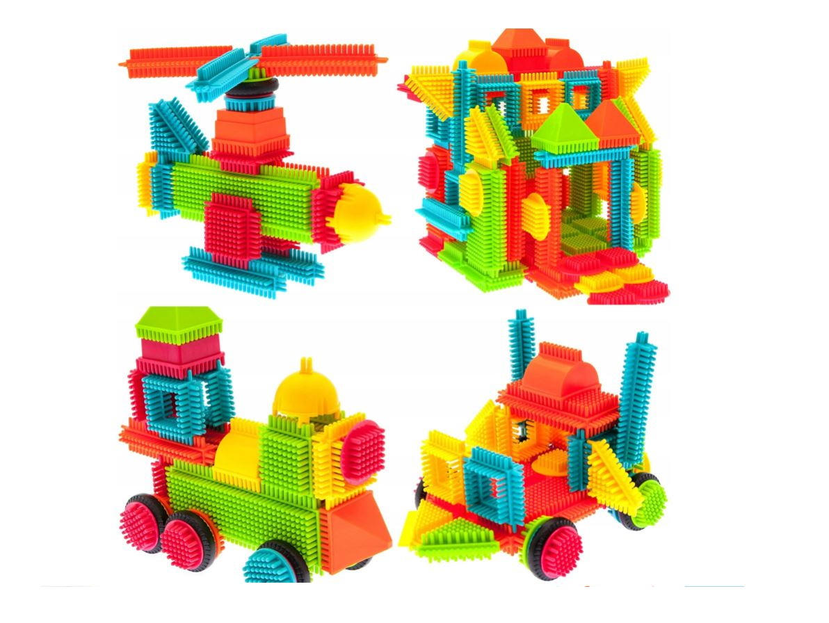 Set blocuri de constructie, 200 elemente, Malplay 108218