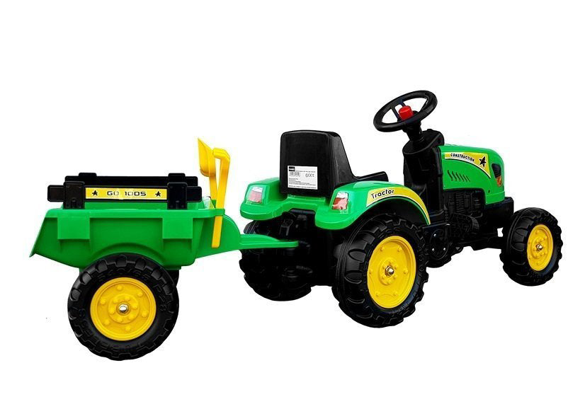 Tractoras Branson cu remorca, verde, 135 cm, Lean 3827