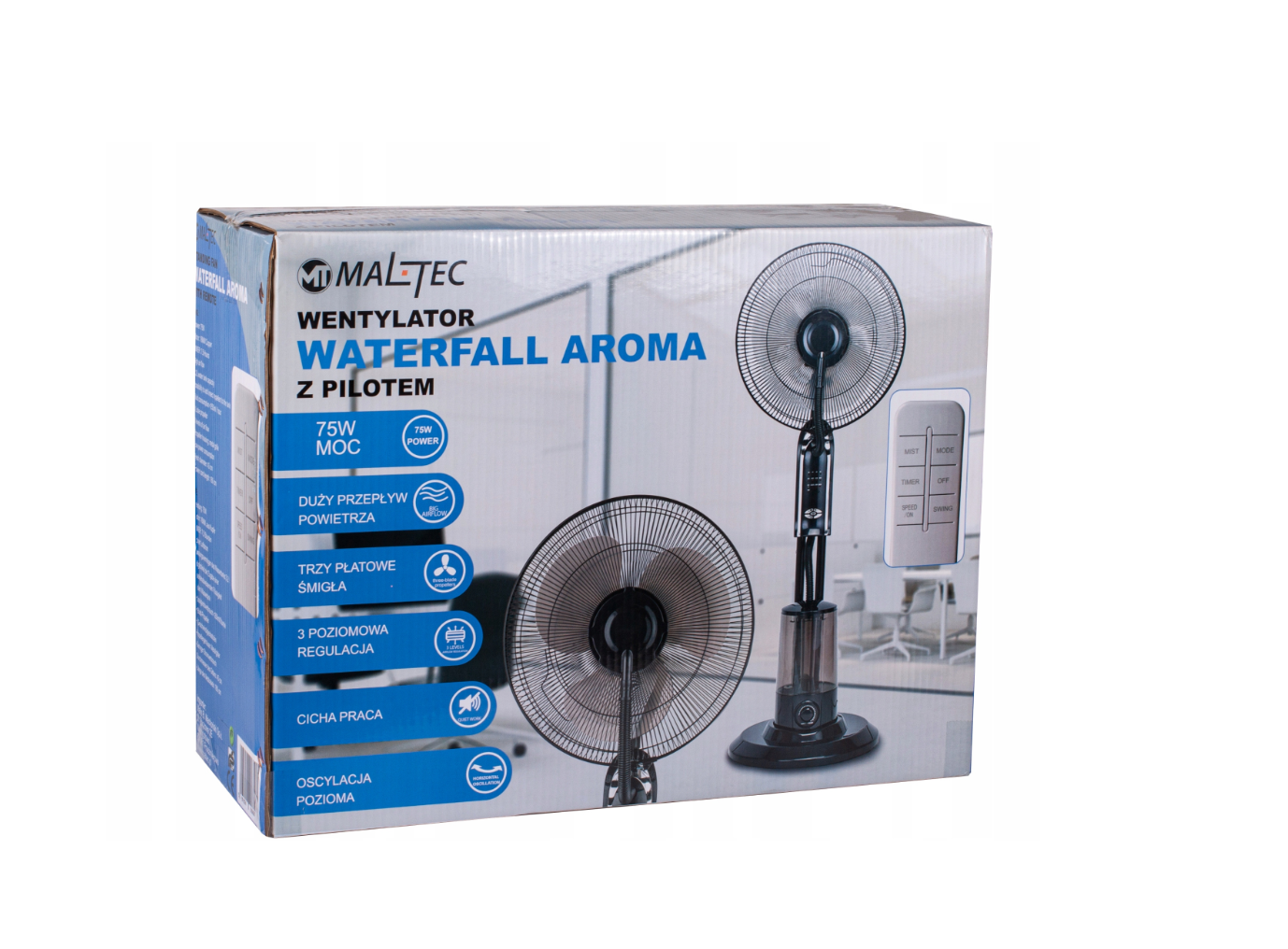 Ventilator cu umidificator Waterfall Aroma, Maltec 109131