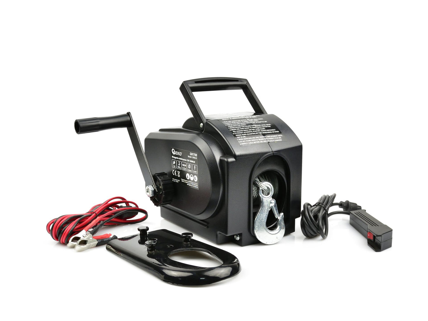 Troliu electric portabil, 12V, 907 Kg, Geko G81706