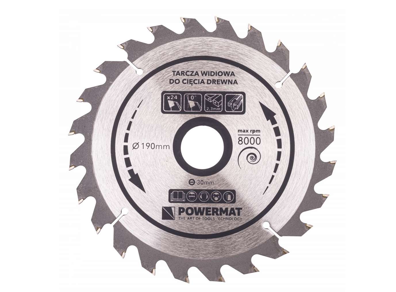 Disc circular TDD 190 x 30 mm, 24 dinti, Powermat PM0885