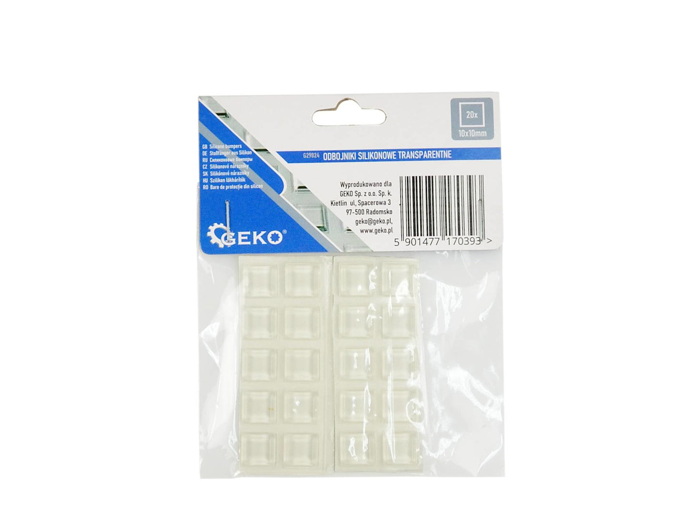 Set protectie de silicon pentru mobila, 10 x 10 mm, 20 elemente, Geko G29824