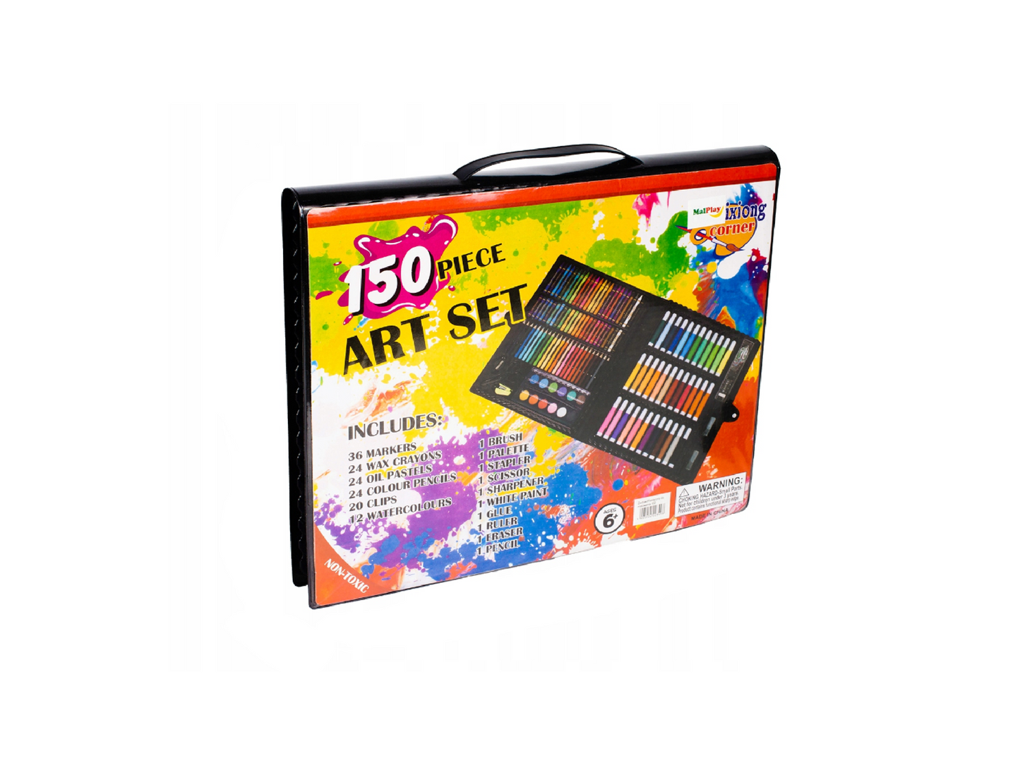 Set pentru desen si pictura, 150 elemente, Malplay 108701