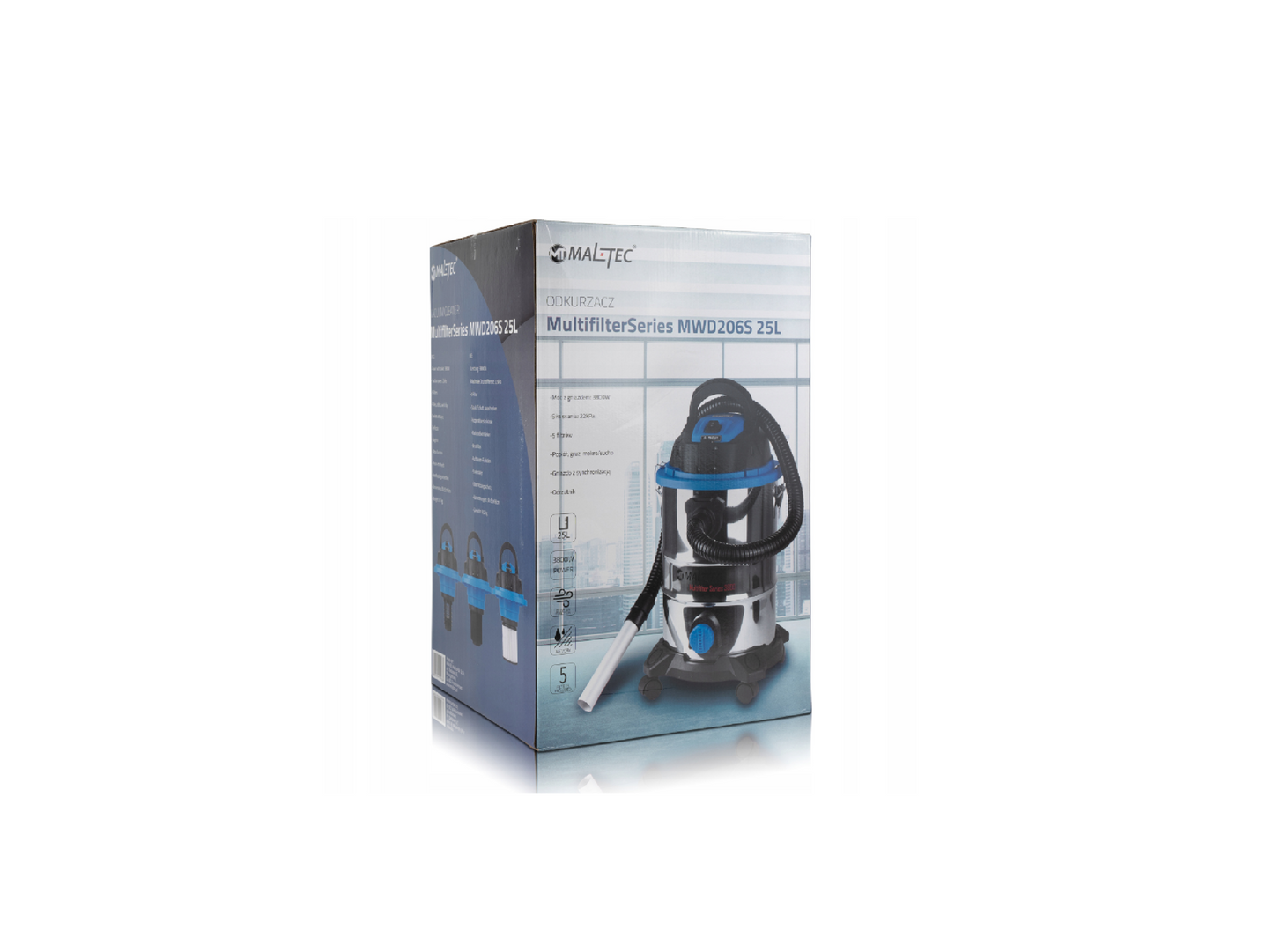 Aspirator Multifilter Series MWD206S, 3800 W, 25l, MalTec 109806