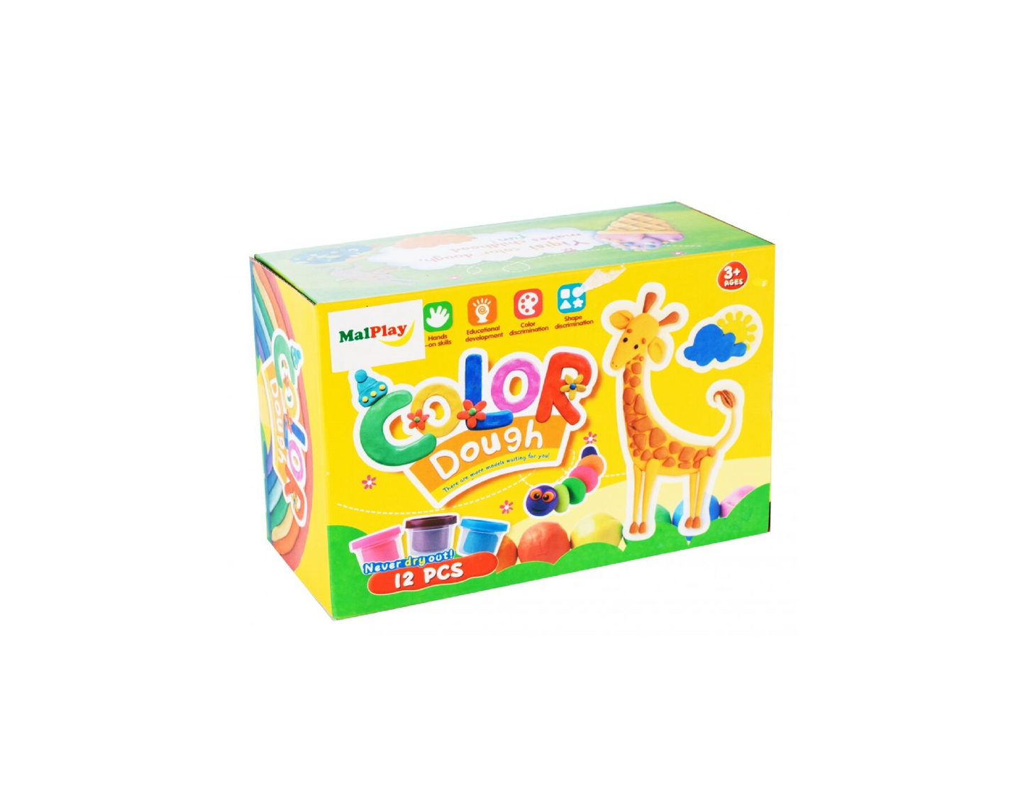 Set plastilina, 12 elemente, MalPlay 107853