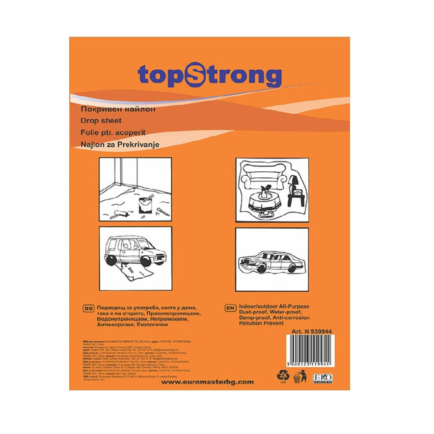 Folie din plastic pentru acoperit, 12.5 x 4 m, TopStrong 939945