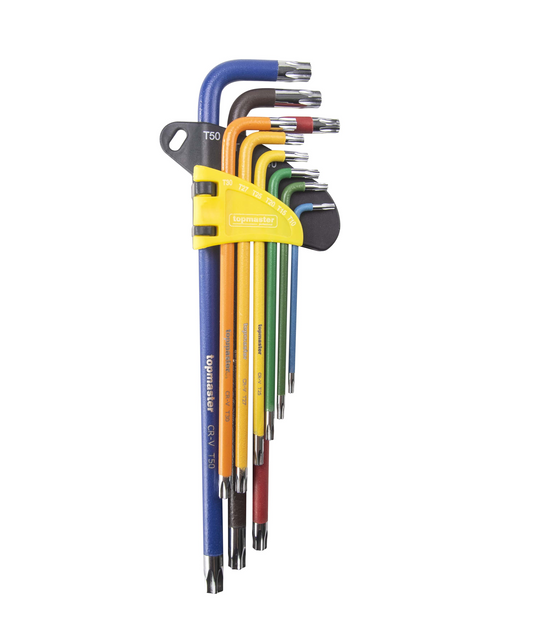 Set 9 chei torx T10-T50 extra lungi color, Topmaster 390174